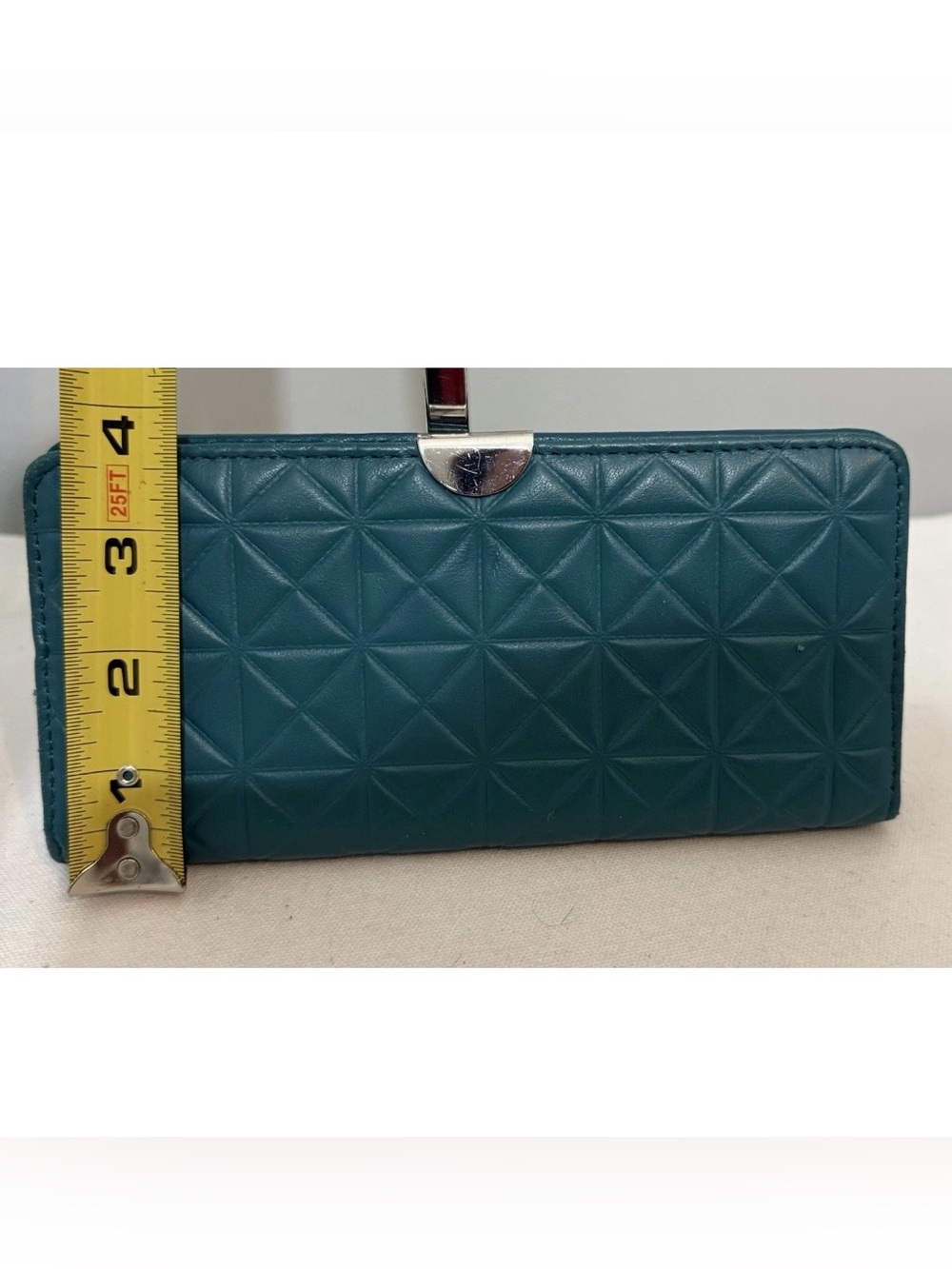 Safe Keeper RFID Wallet Teal Quilted Genuine Leather - Picture 14 of 15